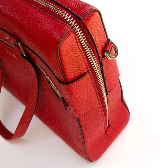 Henri Bendel Red Leather Satchel Briefcase Bag - Picture 6 of 16